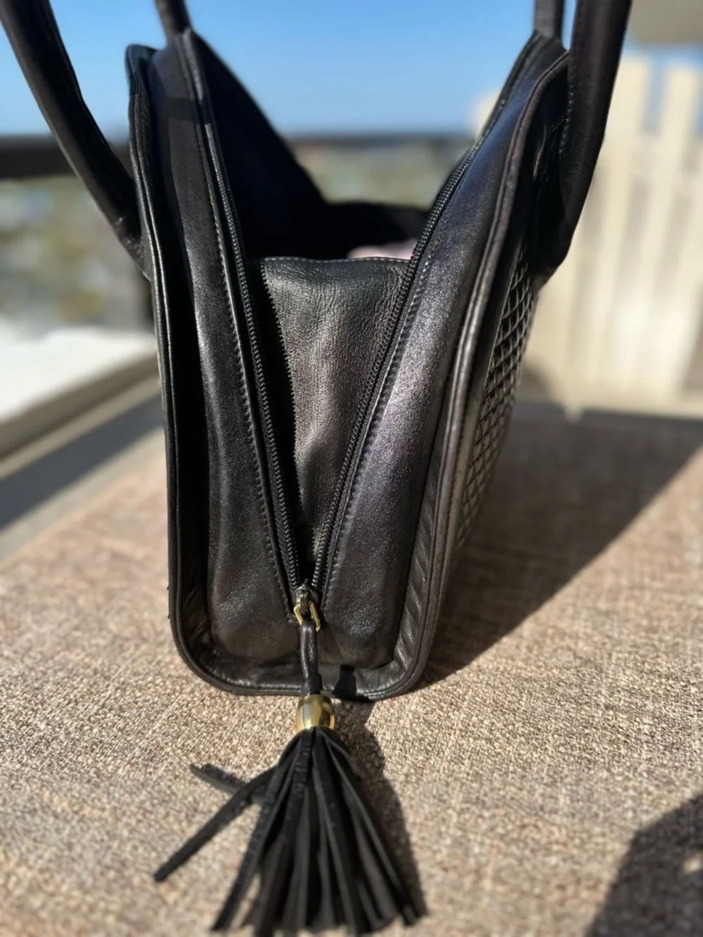 Bally Quilted Leather Dome Satchel Dark Chocolate Brown Double Tassel Vintage - Picture 6 of 15